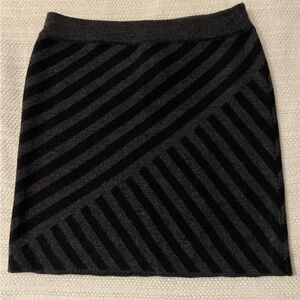 Cynthia Rowley Black and Gray Mini Pencil Skirt Asymmetrical